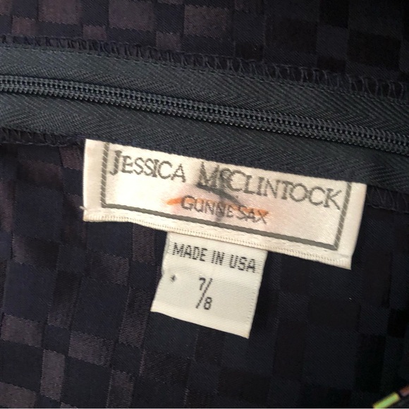 Gunne Sax by Jessica McClintock Beaded Sequins Textured Cocktail Dress size 7/8 - Picture 9 of 14